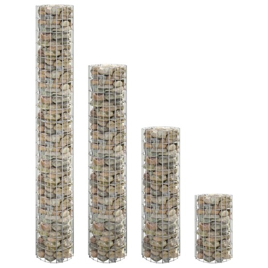 Lits surélevés à gabion circulaires 4 pcs ø30x50/100/150/200 cm