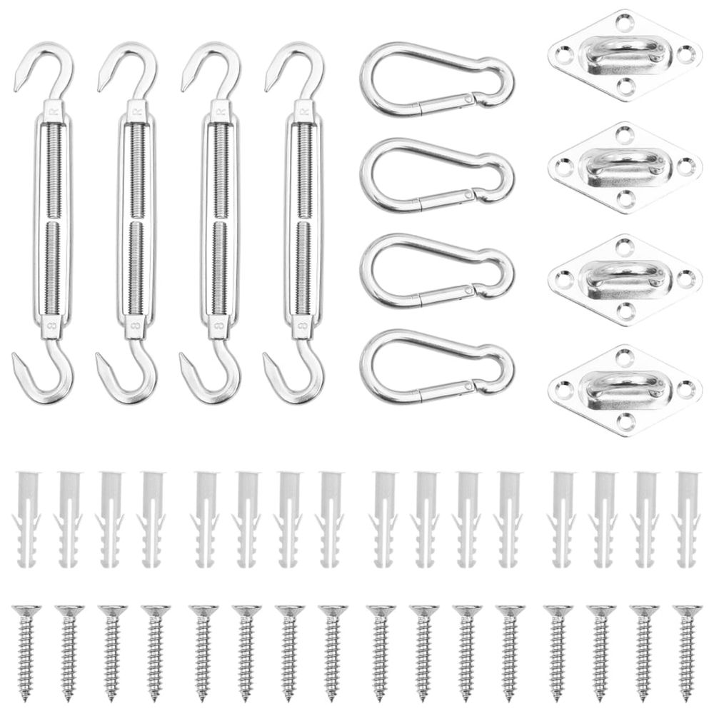Jeu d'accessoires de voile d'ombrage 12 pcs acier inoxydable