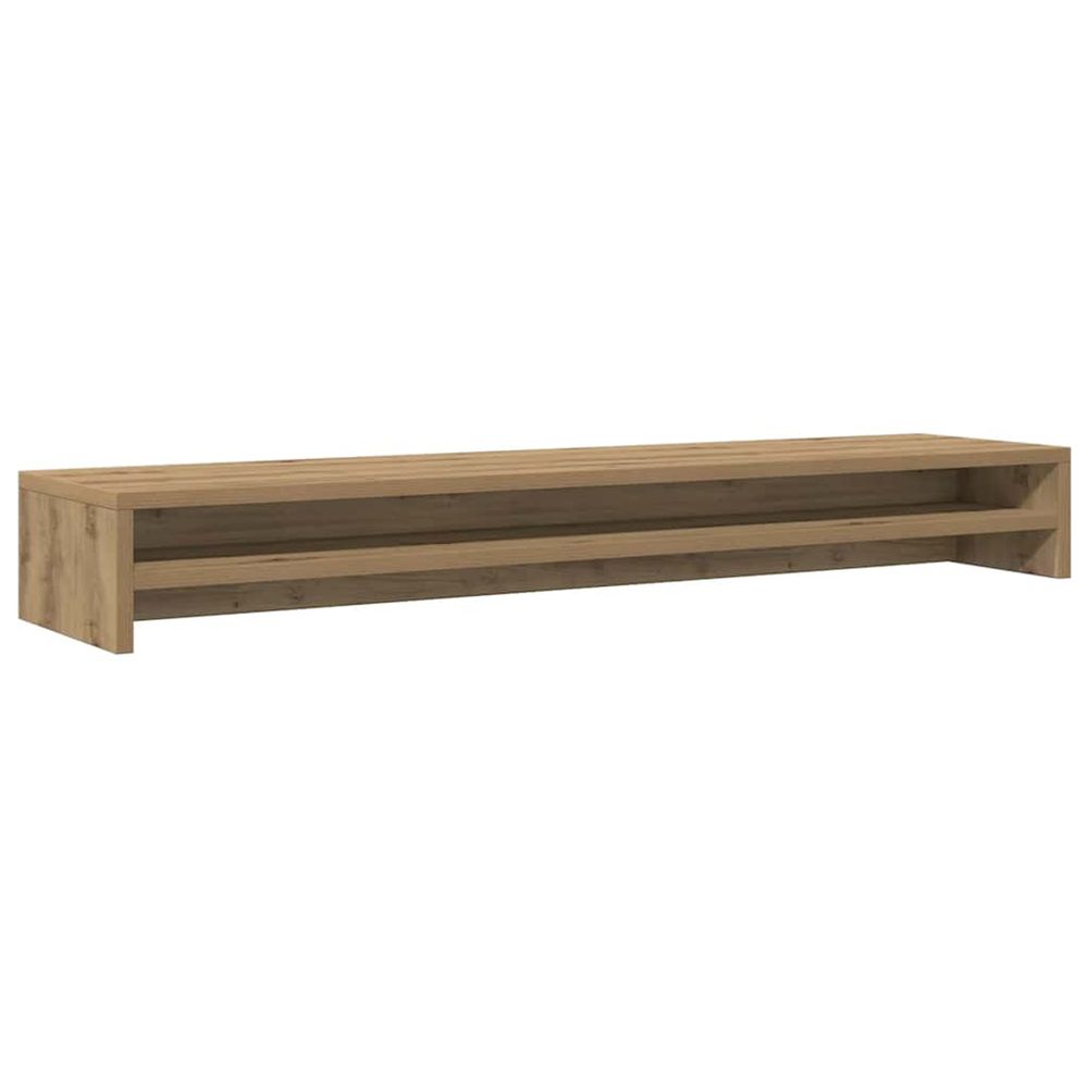 Support d'écran chêne artisanal 100 x 24 x 13 cm bois d'ingénierie