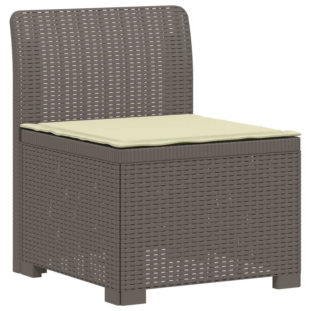 Canapé de jardin 1 place avec coussin look rotin pp gris clair