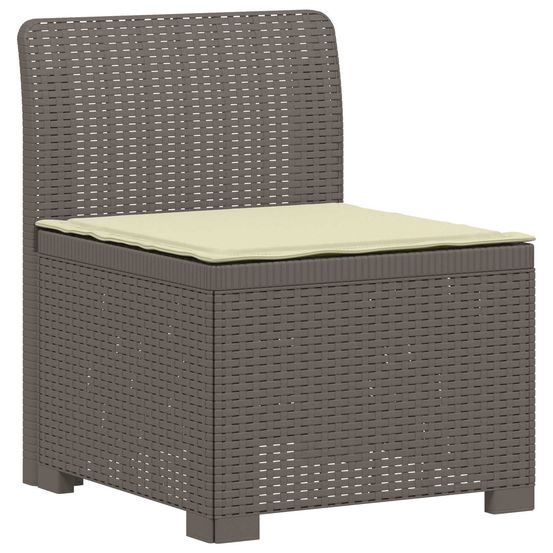 Canapé de jardin 1 place avec coussin look rotin pp gris clair