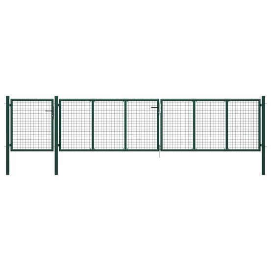 Portail de jardin en acier vert 500 x 100 cm