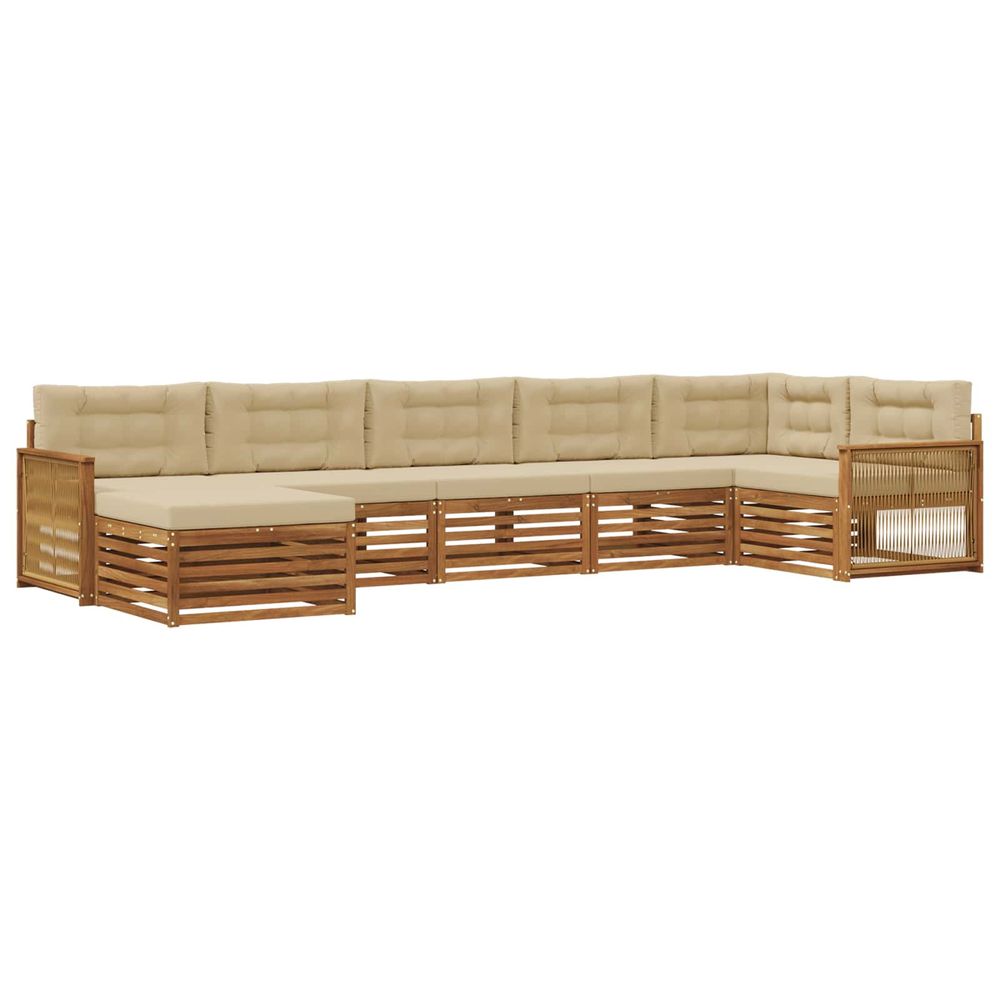 Ensemble de canapés d'extérieur 7 pc naturel et beige