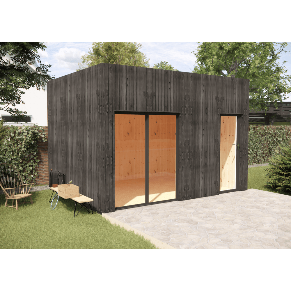 Studio de jardin bien isolé en bois 4,4 x 3,5 x 3,2 m / isolation re2020
