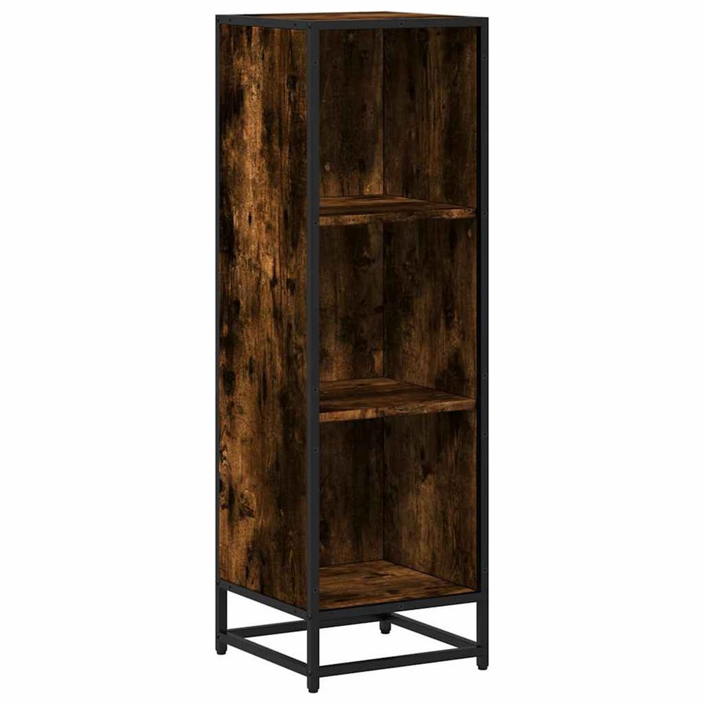 Bibliothèque chêne fumé 33,5x33x107,5 cm bois d'ingénierie
