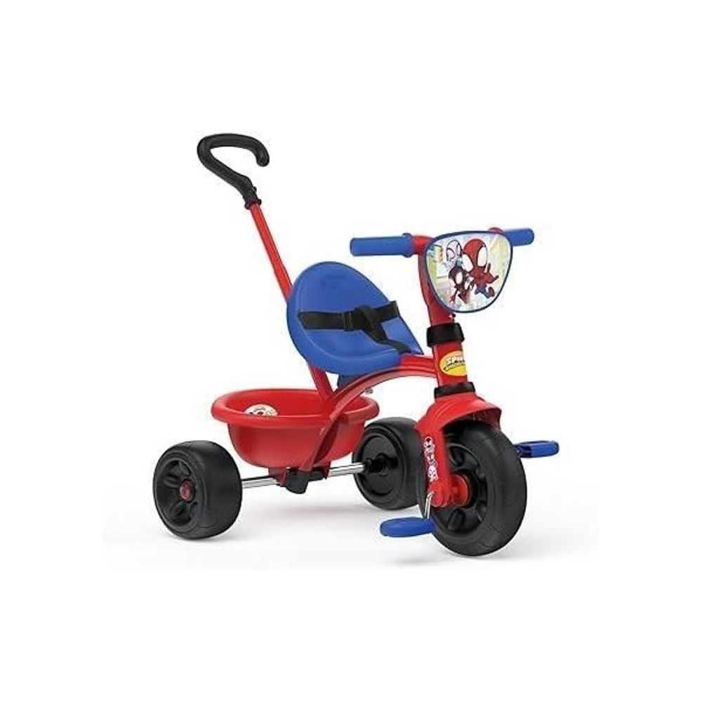 - tricycle be fun - spidey - evolutif de 15 mois a 3 ans - canne parentale réglable sur 3 positions - ceinture de sécuri