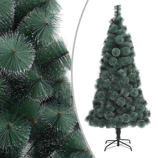 Sapin de noël artificiel avec pointes effet givré pour les fêtes vert 180 cm