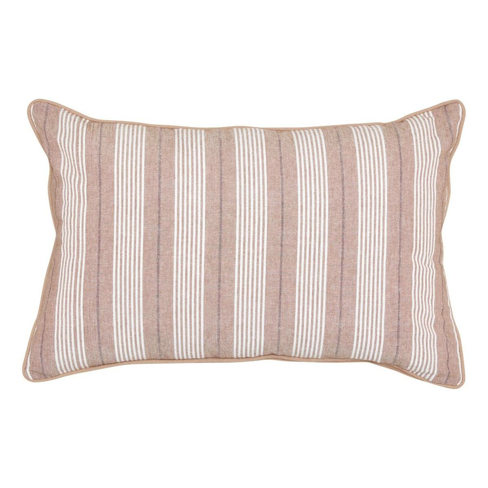 Coussin groove 58x38cm rayé beige lin