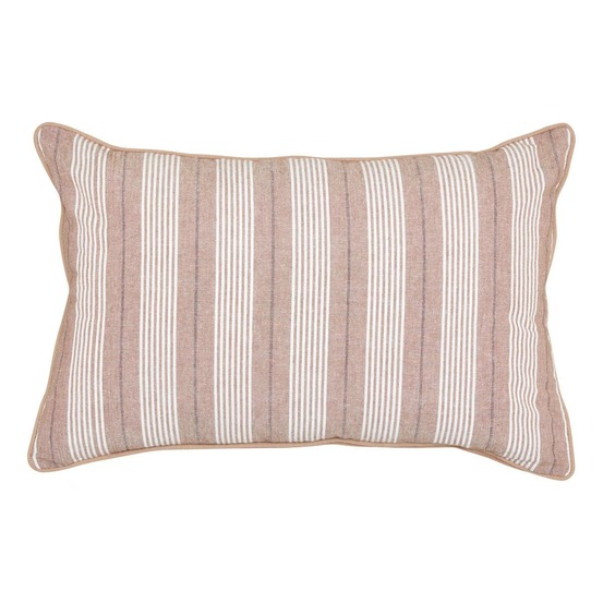 Coussin groove 58x38cm rayé beige lin