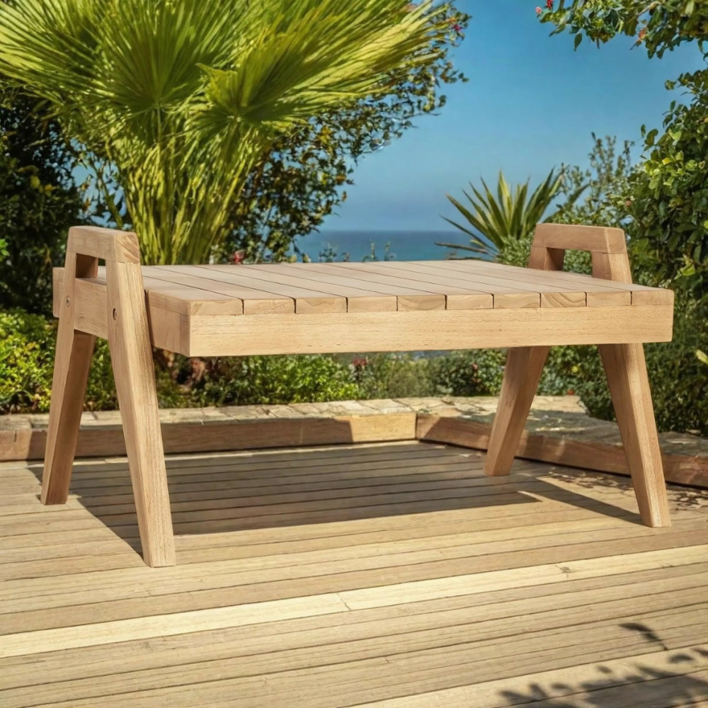 Table basse de jardin en teck massif axel