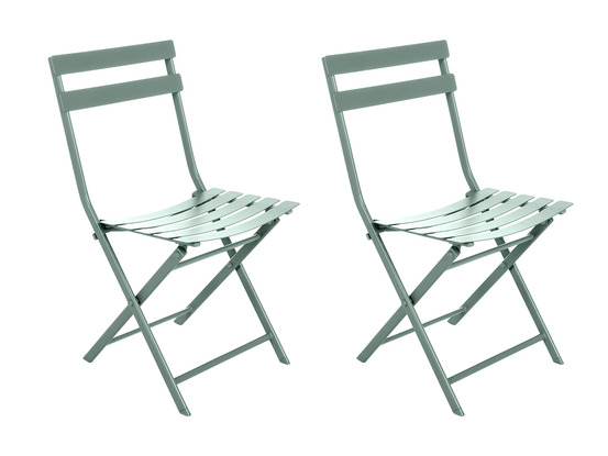 Lot de 2 chaises de jardin métal pliante greensboro olive