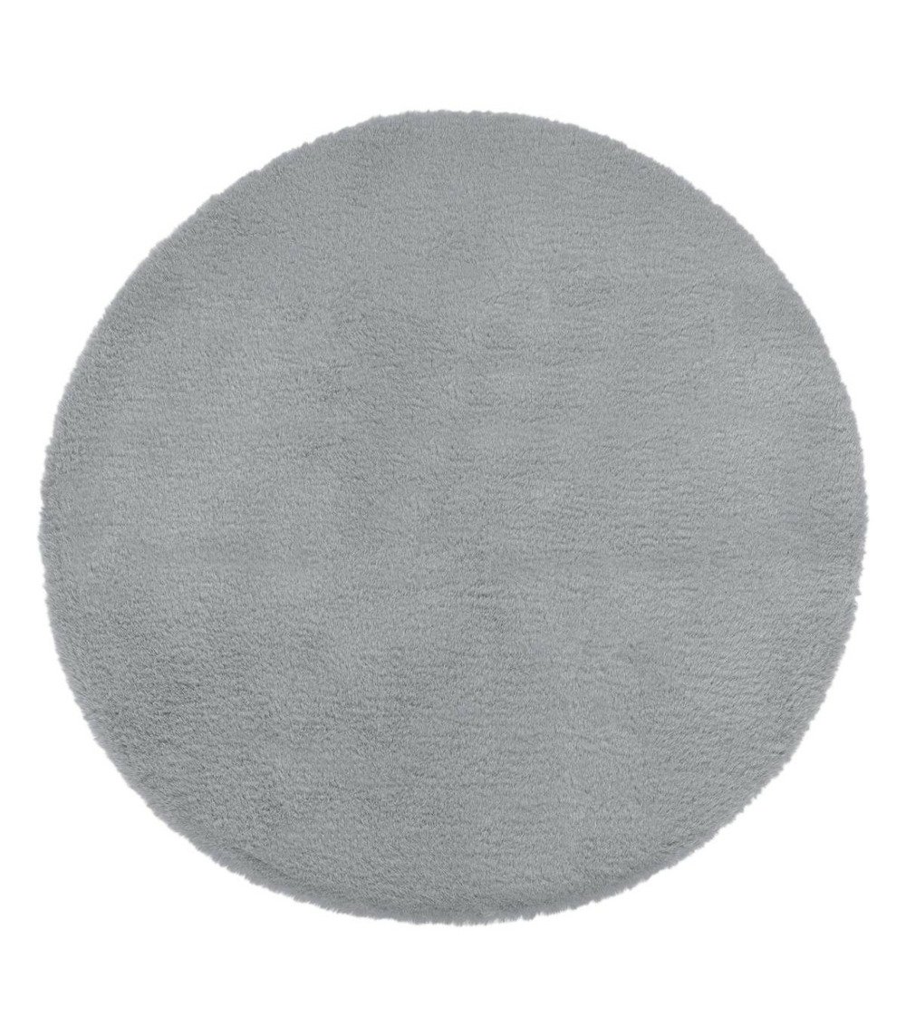 Tapis en fourrure grise extra doux d 80 cm