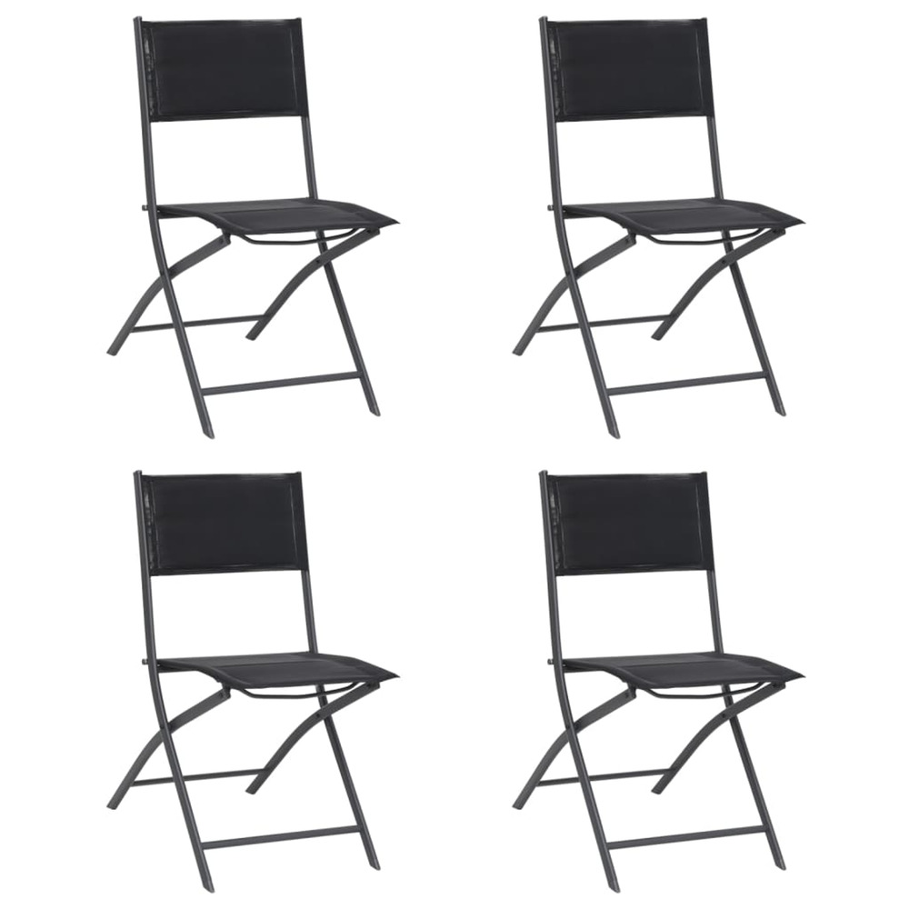 Chaises de jardin pliables lot de 4 acier et textilène