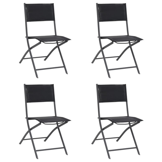 Chaises de jardin pliables lot de 4 acier et textilène