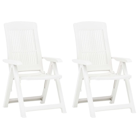 Chaises inclinables de jardin lot de 2 plastique blanc
