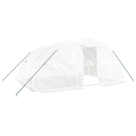 Serre avec cadre en acier blanc 20 m² 5x4x2,3 m