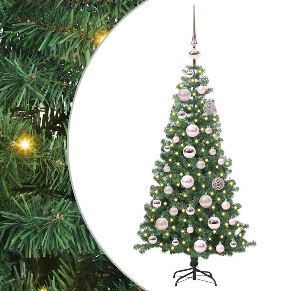 Sapin de noël avec 150 led avec support vert 120 cm pvc