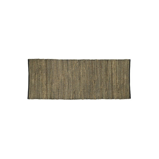 Tapis rectangulaire en jute et coton noir