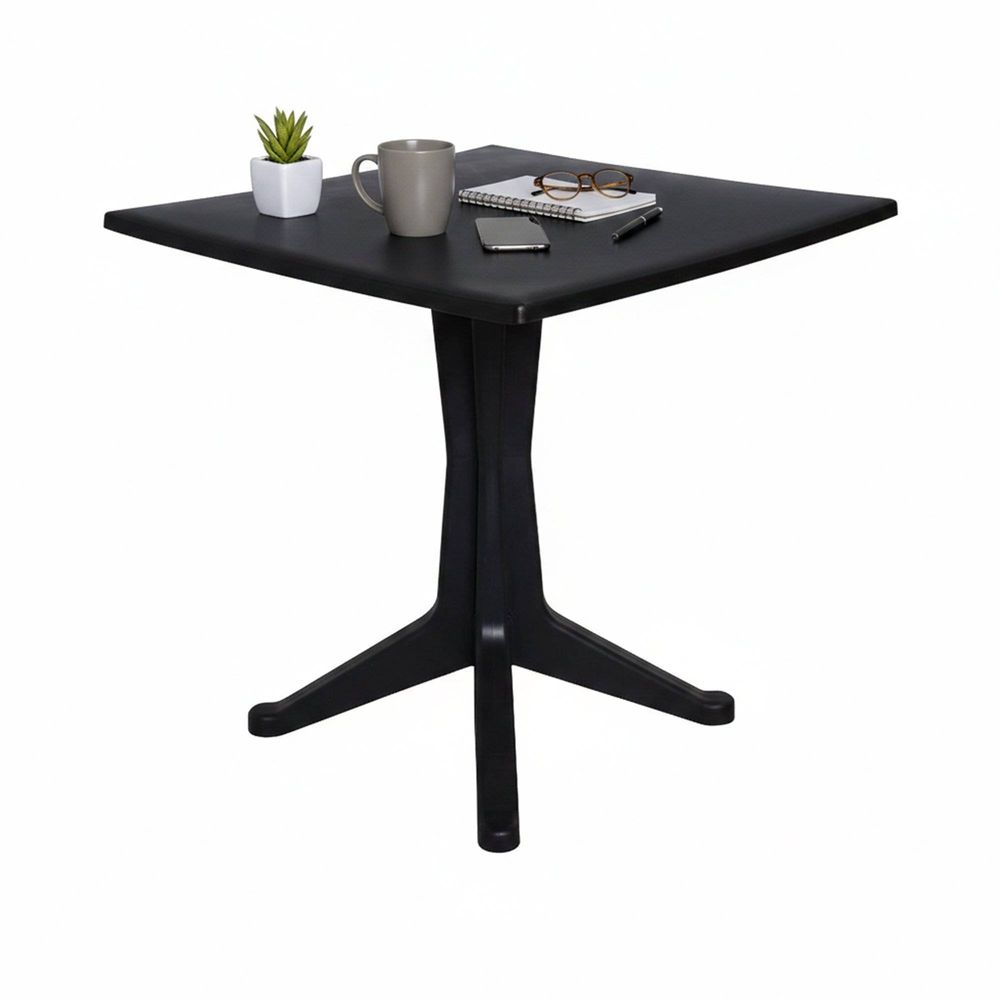 Table d'extérieur agostini, 4 places 70x70x72h cm noir anthracite