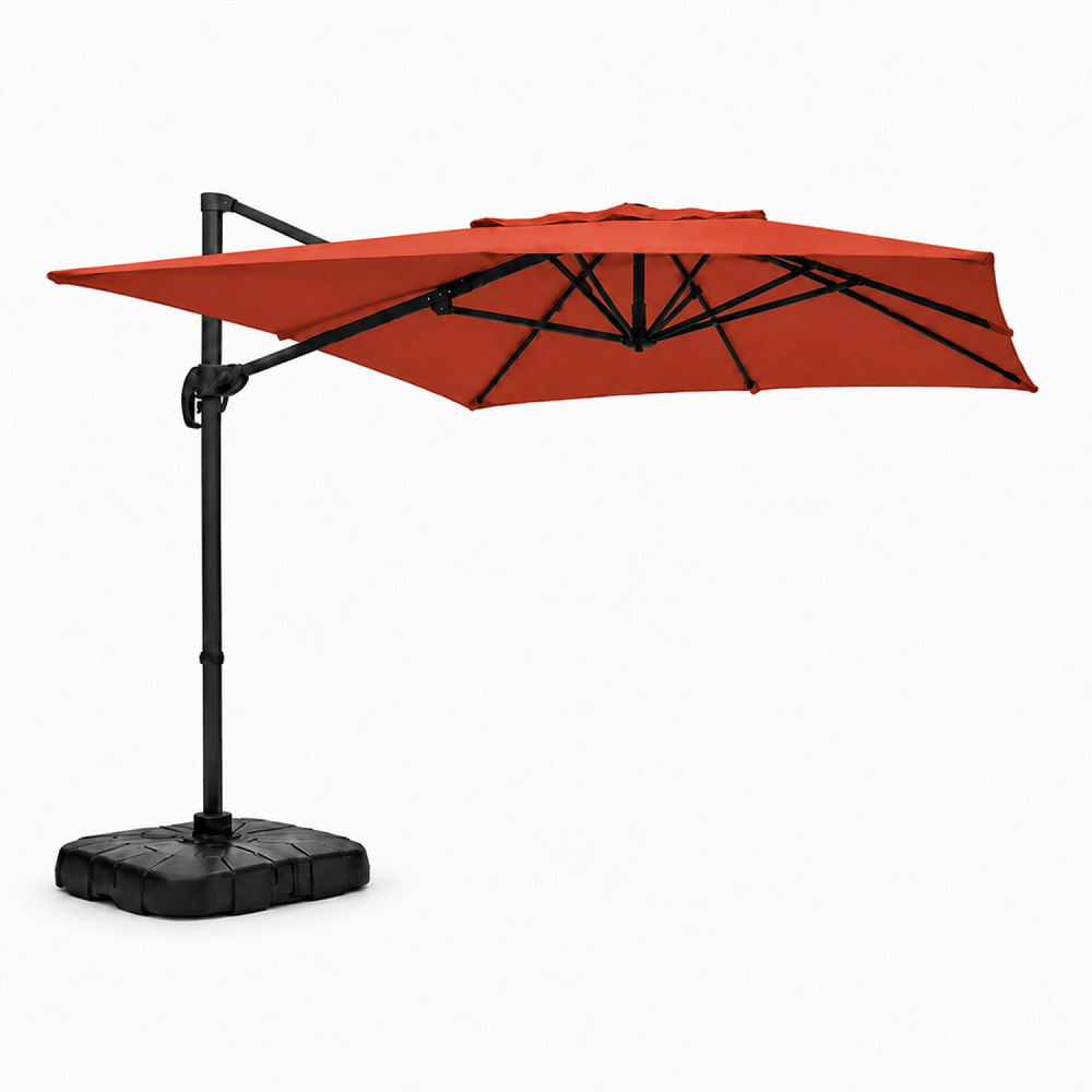 Parasol rectangulaire 2x3m déporté rotatif terracota piana