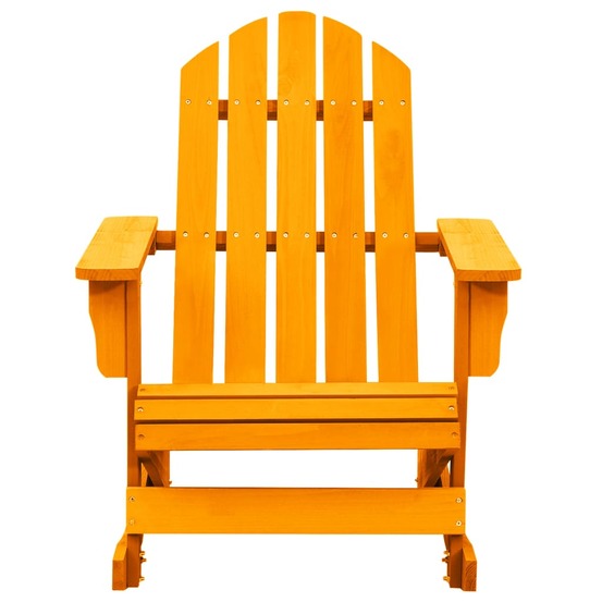 Chaise à bascule de jardin adirondack bois de sapin orange