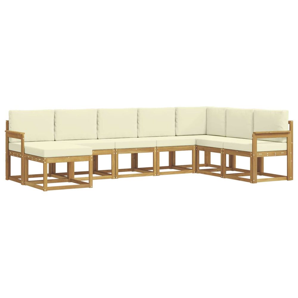 Ensemble de canapés d'extérieur 8 pc blanc et crème