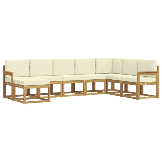 Ensemble de canapés d'extérieur 8 pc blanc et crème