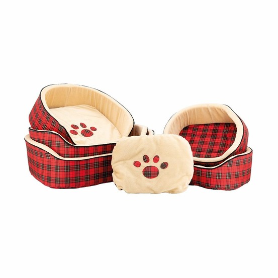 Set de 5 paniers pour chien en mousse avec imprimé écossais