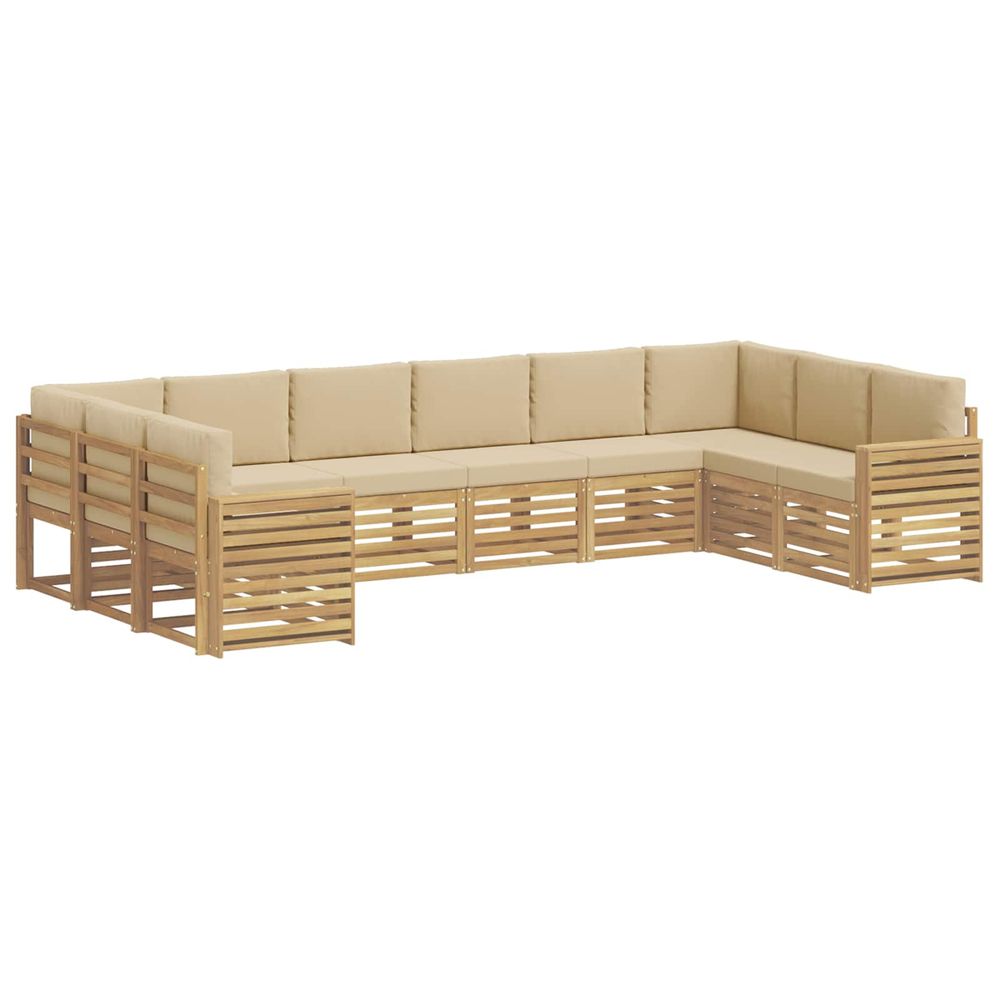 Ensemble de canapés d'extérieur 10 pc blanc et beige polyester
