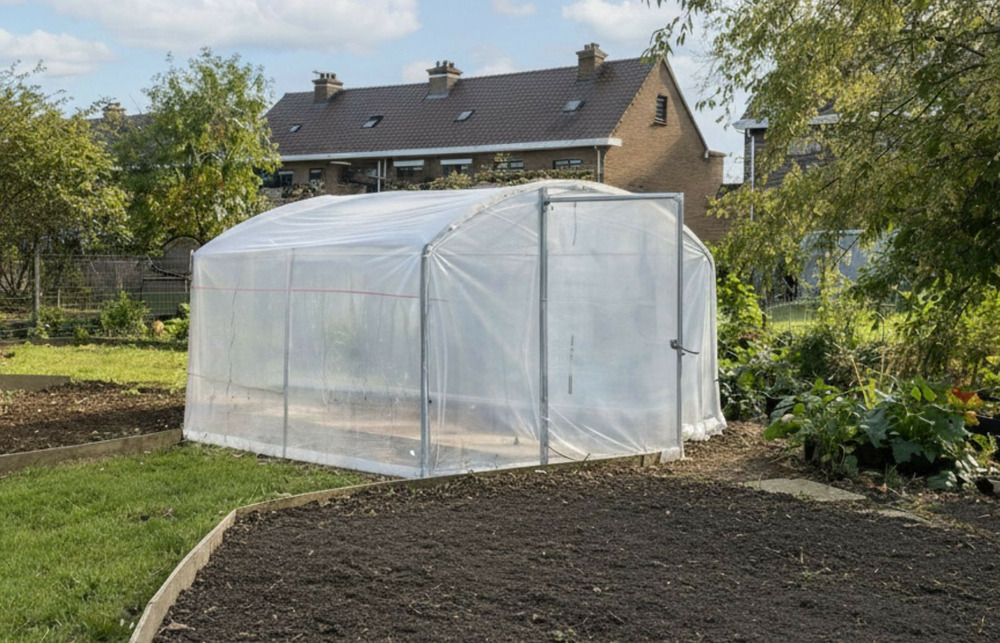 Serre tunnel de jardin - 12m² - 4 x 3m - pieds droits - aérations latérales - 4 saisons plus - les serres tonneau