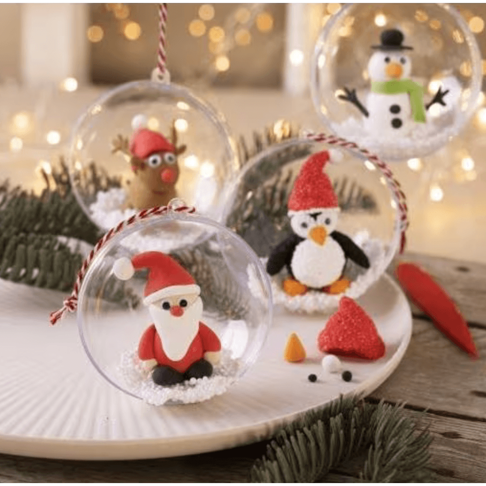 Kit diy modelage - boules de noël - figurines de noël