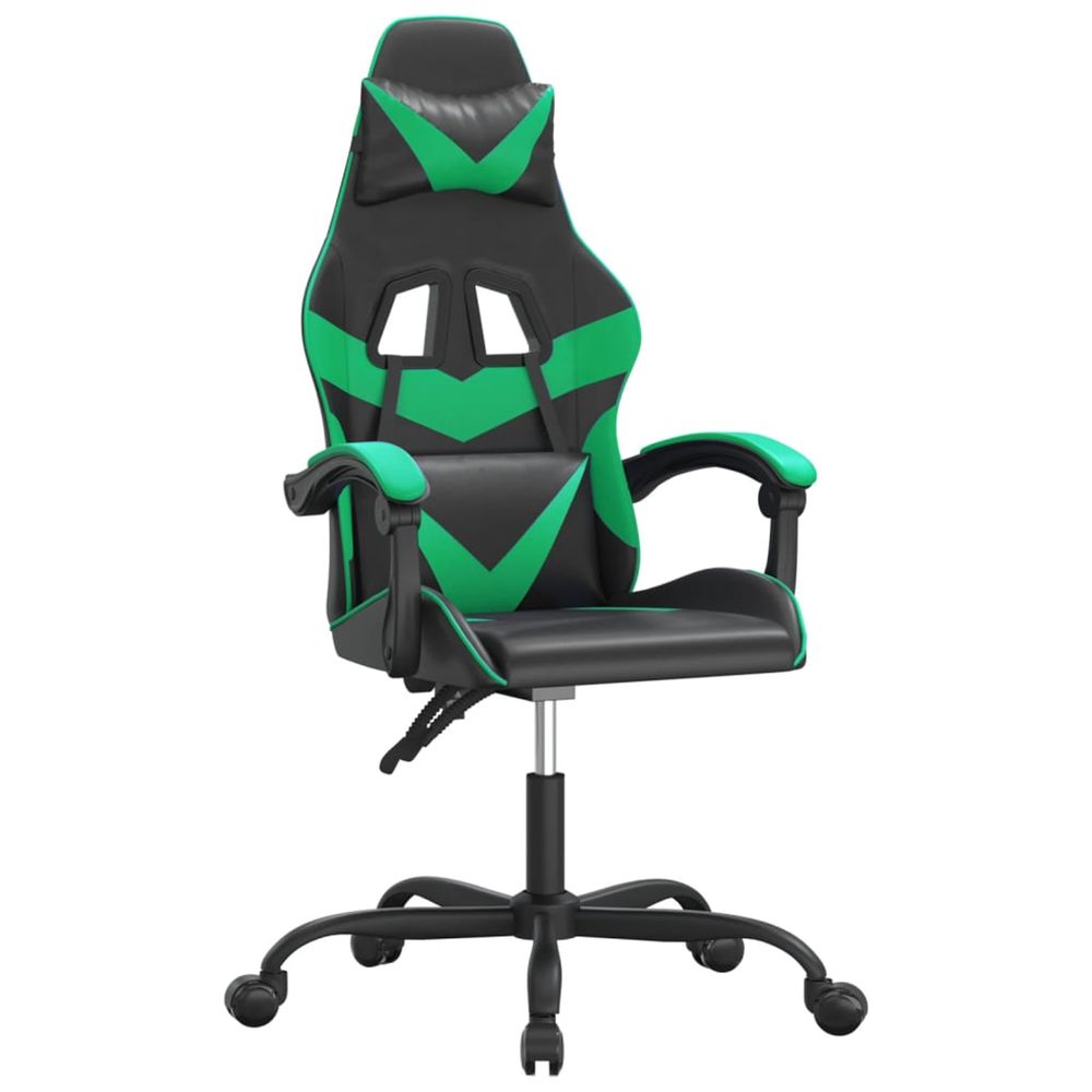 Chaise de jeu noir et vert similicuir