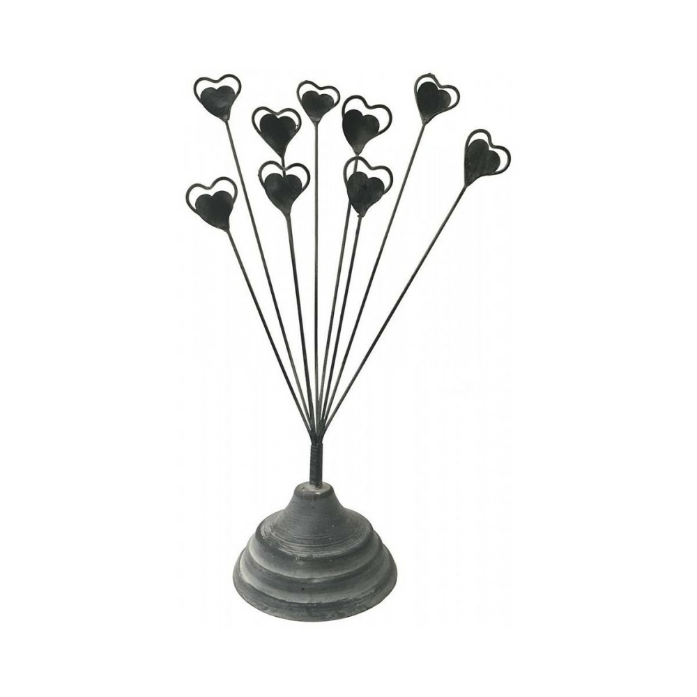 Porte 9 photos en métal gris 37 x 11 cm