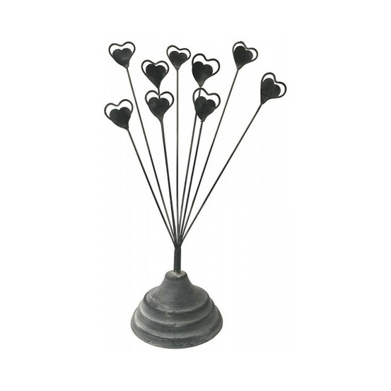 Porte 9 photos en métal gris 37 x 11 cm