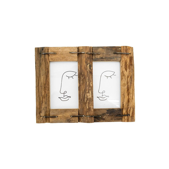 Cadre photo 2 vues en bois recyclé – rustique et naturel
