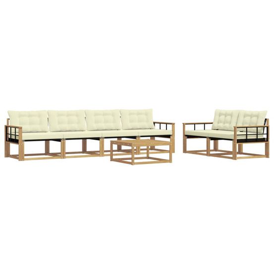 Ensemble de canapés d'extérieur 7 pc blanc et crème