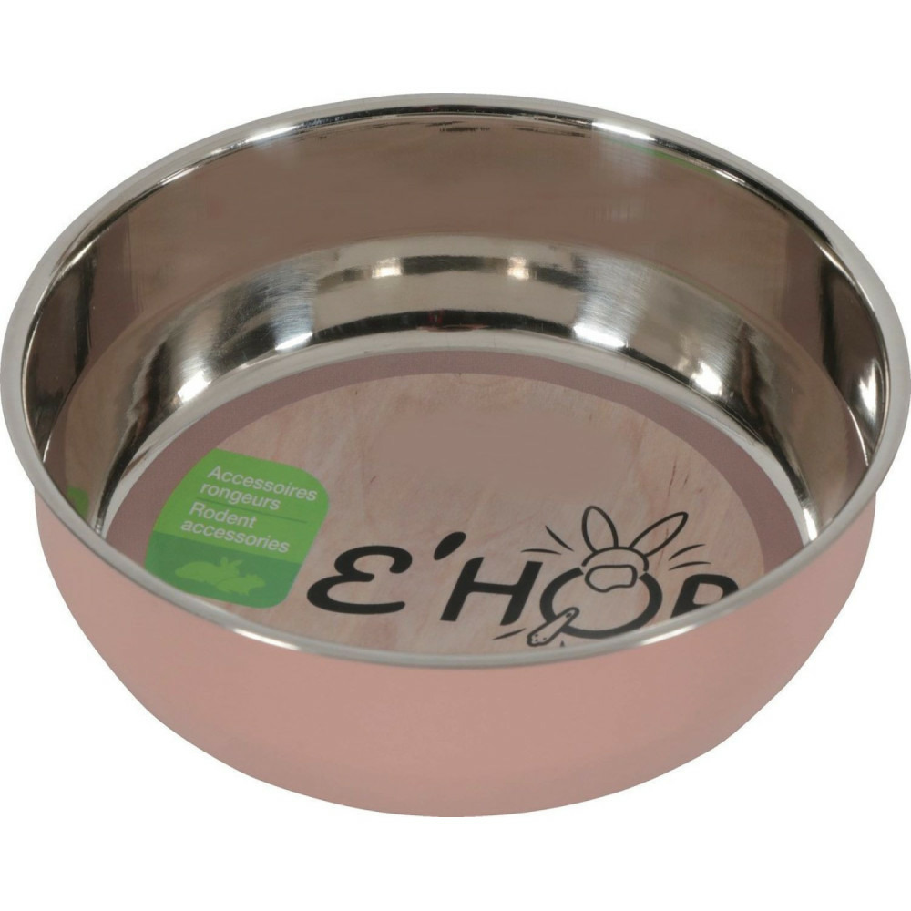 Bol en inox ehop, 400 ml, rose, pour rongeur.