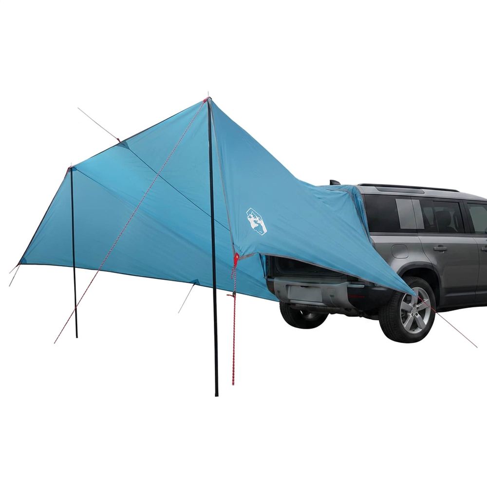 Auvent de véhicule bleu 500 x 515 x 215 cm polyester et acier
