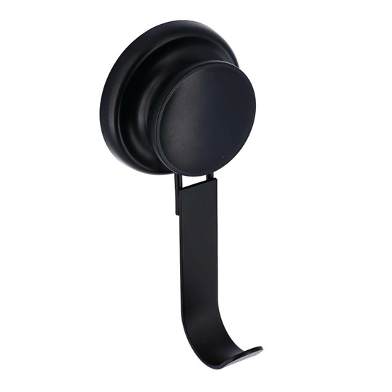 Crochet metal sur ventouse - noir