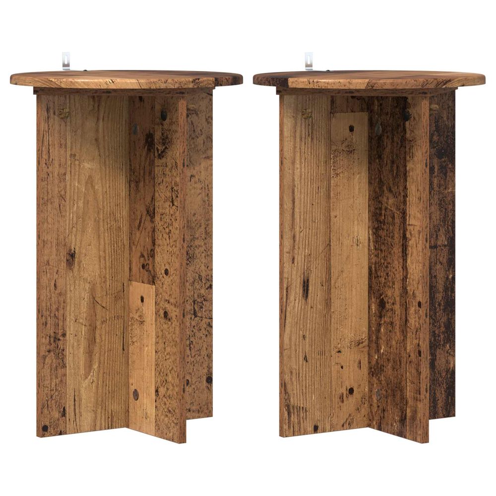 Support de plante 2 pièces bois ancien ø40 x 60 cm