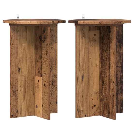 Support de plante 2 pièces bois ancien ø40 x 60 cm