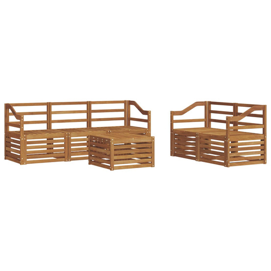 Ensembles de canapés 6 pcs naturel bois d'acacia massif