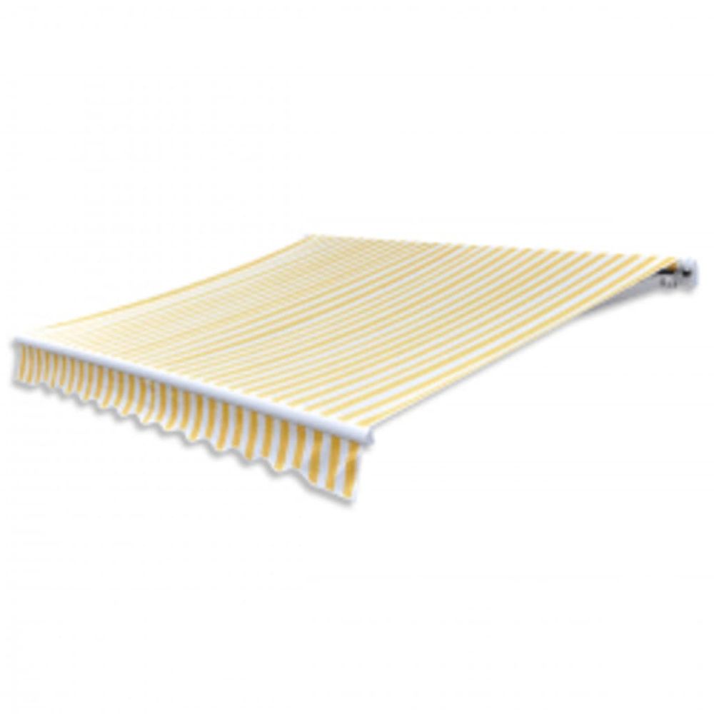 Auvent pliable motorisé 600 cm jaune/blanc