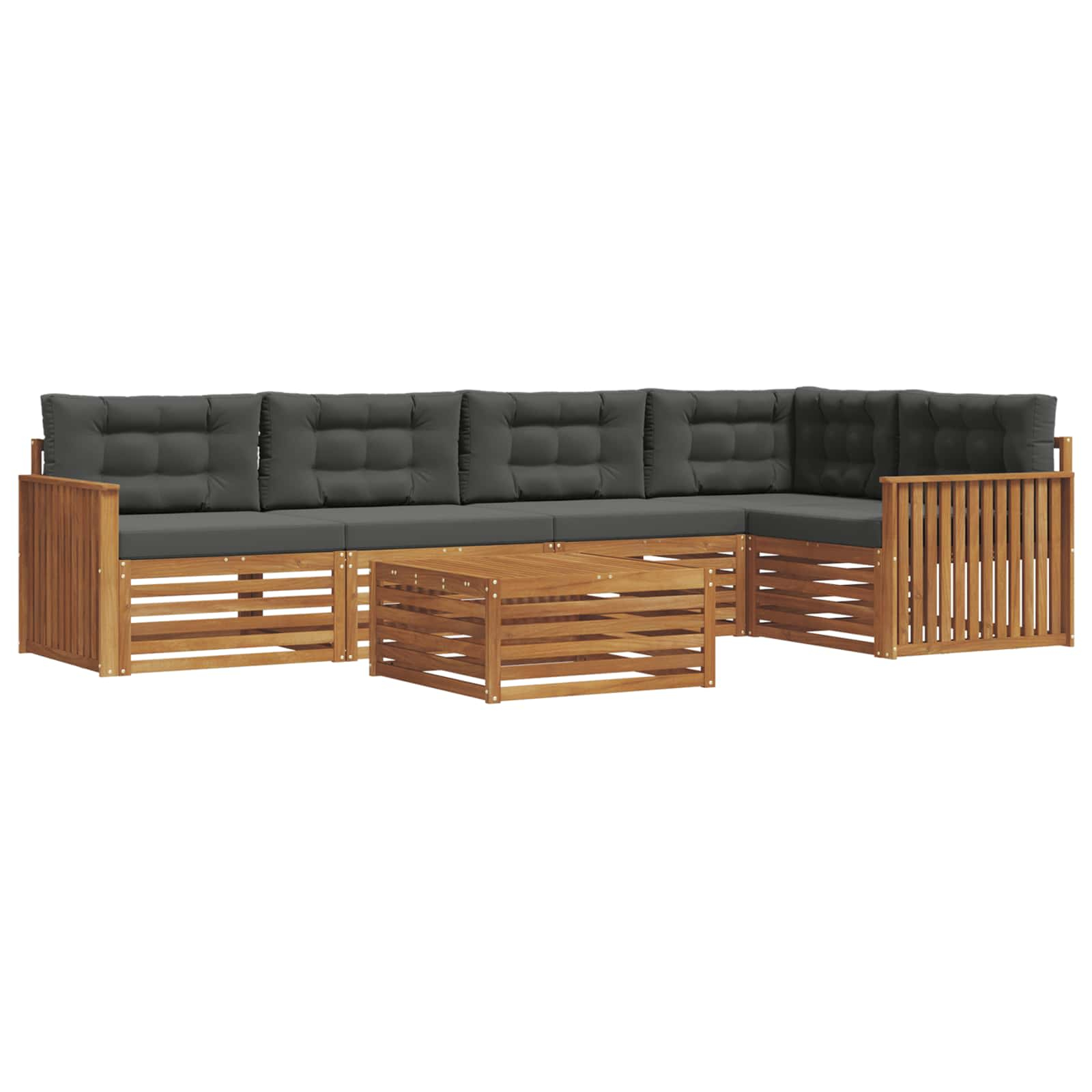 Ensemble de canapés d'extérieur 6 pcs naturel et anthracite