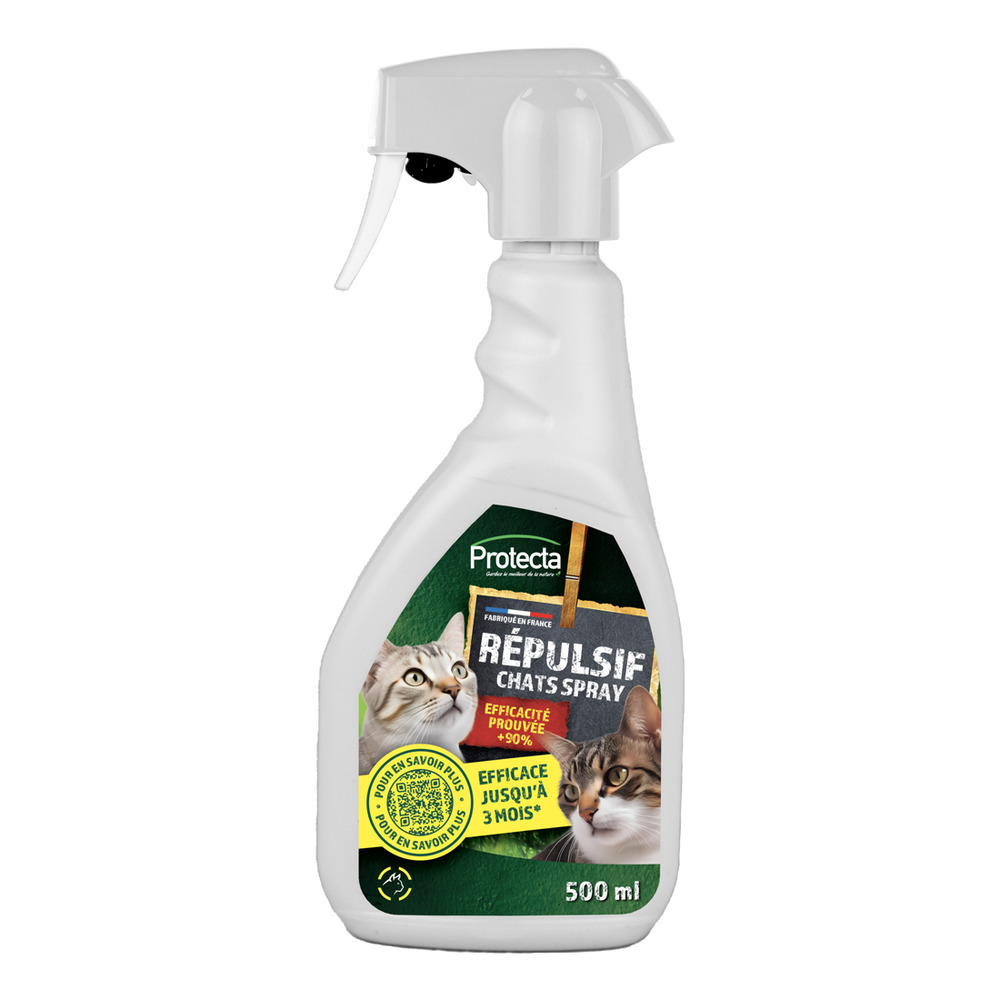 Répulsif chats spray intérieur et extérieur - 500 ml
