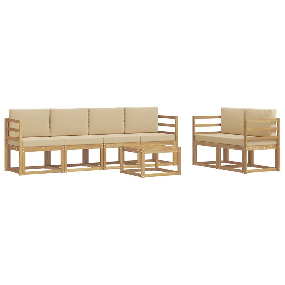 Ensemble de canapés d'extérieur 7 pc blanc et beige