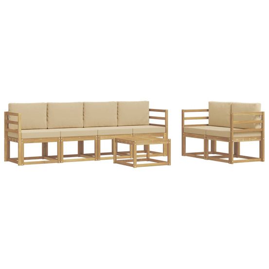 Ensemble de canapés d'extérieur 7 pc blanc et beige