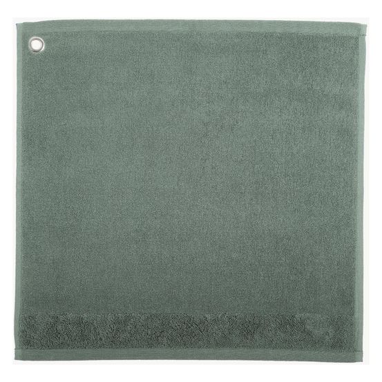 Essuie-mains oeillet curl vert de gris 50 x 50 cm
