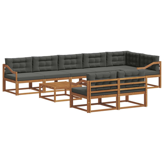 Ensemble de canapés d'extérieur 9 pcs naturel et anthracite