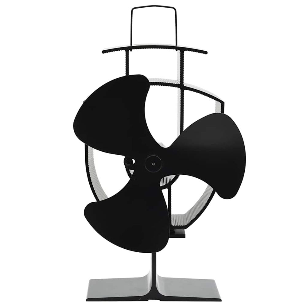 Ventilateur de poêle alimenté par chaleur 3 pales noir